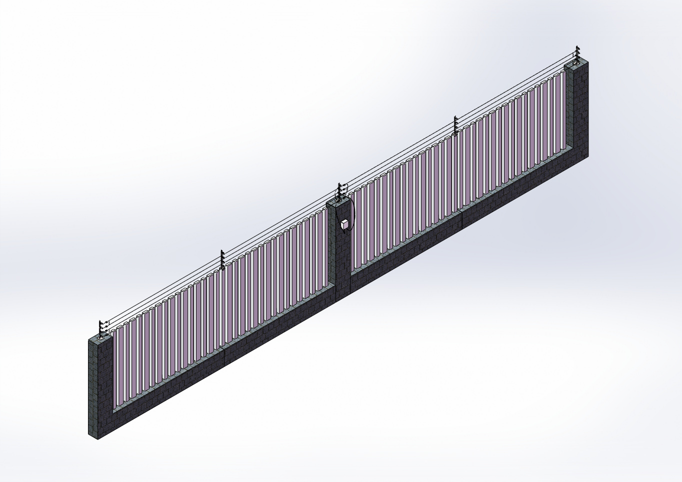 CTS-300 electrostatic field detection wires on wall top